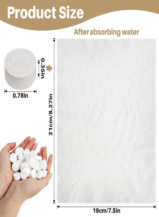 RAQEHO 100 Compressed Towel Tablets - Disposable Face Washcloths Fast Drying Lightweight for Adult Camping Hiking Facial Mini Makeup Wipe Coin Tissues Travel Hotel Cleaning Supplies - Image 2